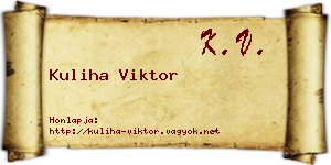 Kuliha Viktor névjegykártya